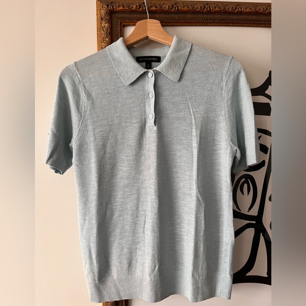Banana Republic Linen Polo Sweater
